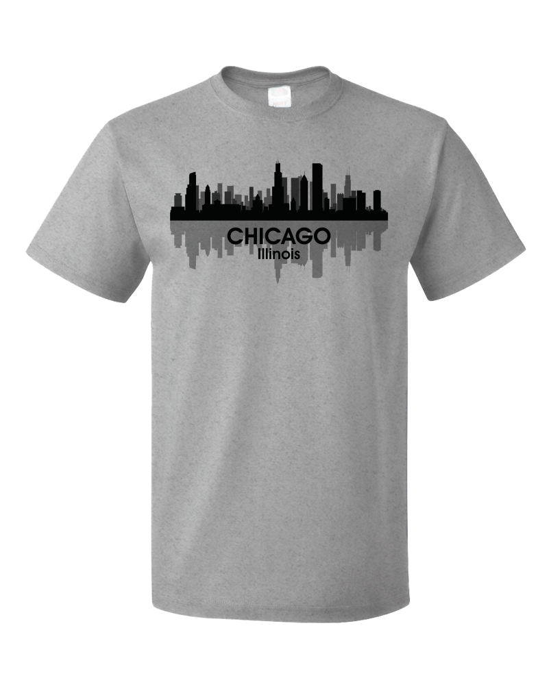 Unisex Grey CHICAGO CITY SKYLINE T-shirt