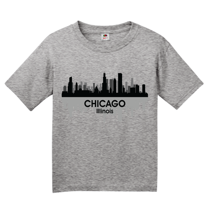 Youth Grey CHICAGO CITY SKYLINE T-shirt