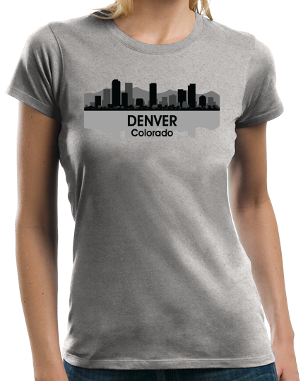 Ladies Grey Denver, Co City Skyline - Mile-High City Pride Colorado Rockies T-shirt