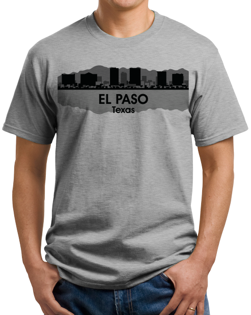 Unisex Grey El Paso, TX City Skyline - Texas Pride Juárez Border Rodeo Love T-shirt