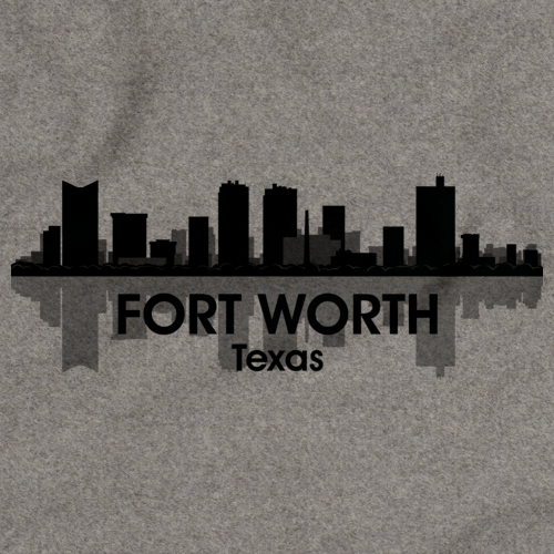 FORT WORTH CITY SKYLINE Grey art preview
