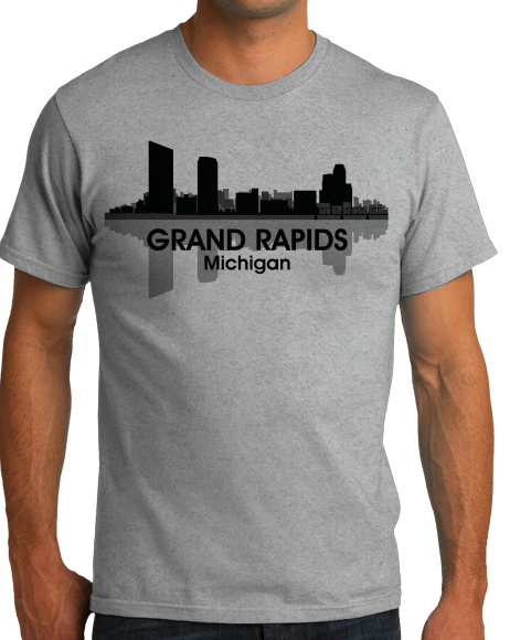 Unisex Grey Grand Rapids, MI City Skyline - River City Pride Love Griffins T-shirt