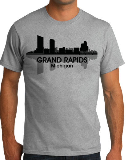 Unisex Grey Grand Rapids, MI City Skyline - River City Pride Love Griffins T-shirt