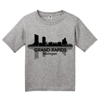 Youth Grey Grand Rapids, MI City Skyline - River City Pride Love Griffins T-shirt