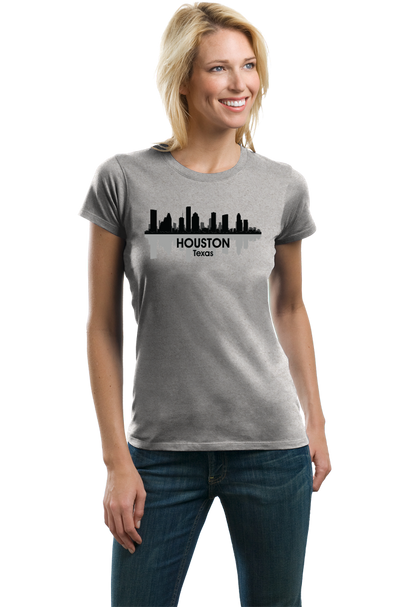 Ladies Grey Houston, TX City Skyline - Texas Pride Magnolia City Astros T-shirt