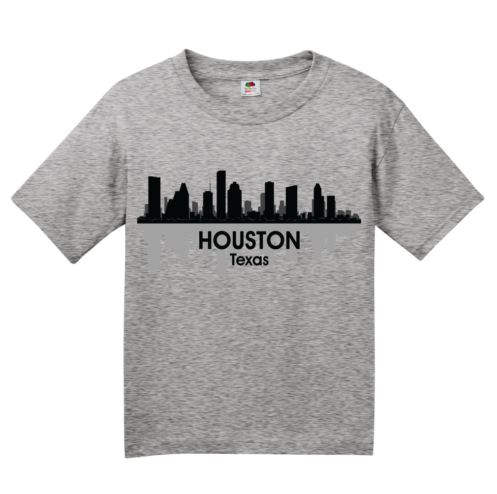 Youth Grey Houston, TX City Skyline - Texas Pride Magnolia City Astros T-shirt