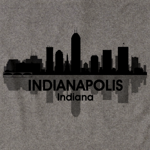 INDIANAPOLIS, IN CITY SKYLINE Grey art preview