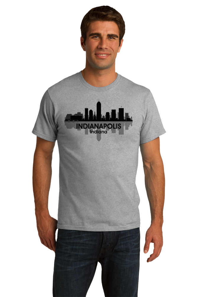 Unisex Grey Indianapolis, IN City Skyline - Indianapolitan Pride Indy 500 T-shirt