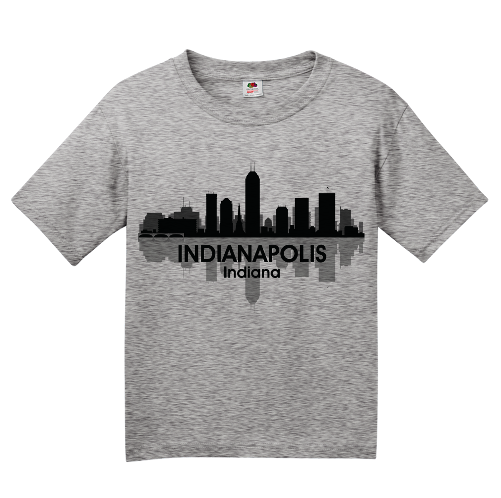 Youth Grey Indianapolis, IN City Skyline - Indianapolitan Pride Indy 500 T-shirt