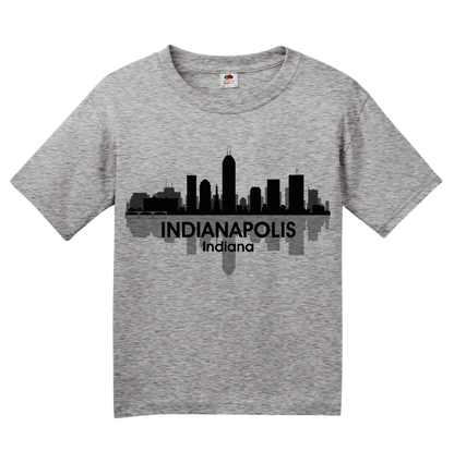 Youth Grey Indianapolis, IN City Skyline - Indianapolitan Pride Indy 500 T-shirt