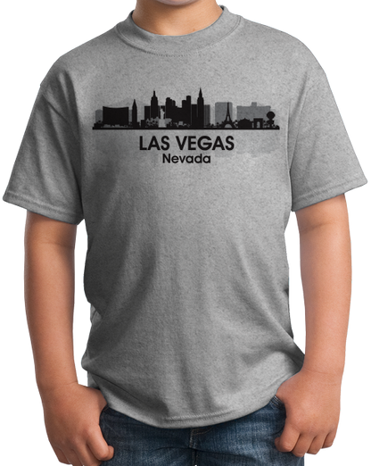 Youth Grey Las Vegas, NV City Skyline - Sin City Stays In Vegas Gambling T-shirt