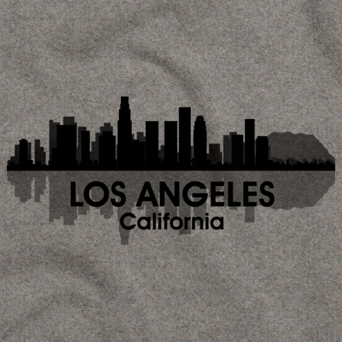 LOS ANGELES, CA CITY SKYLINE Grey art preview