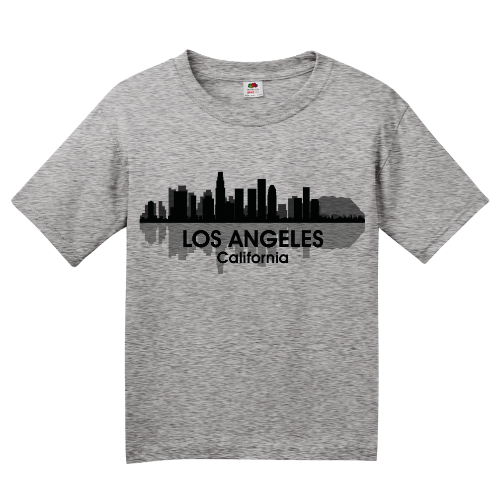 Youth Grey Los Angeles, CA City Skyline - City of Angels Hollywood Love LA T-shirt