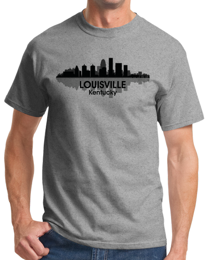 Unisex Grey Louisville, KY City Skyline - Bourbon Kentucky Derby Mint Julep T-shirt