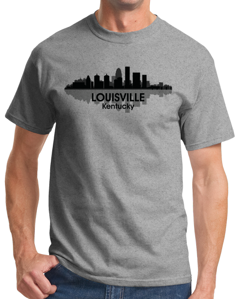 Unisex Grey Louisville, KY City Skyline - Bourbon Kentucky Derby Mint Julep T-shirt