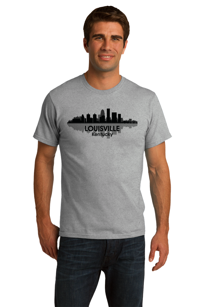 Unisex Grey Louisville, KY City Skyline - Bourbon Kentucky Derby Mint Julep T-shirt