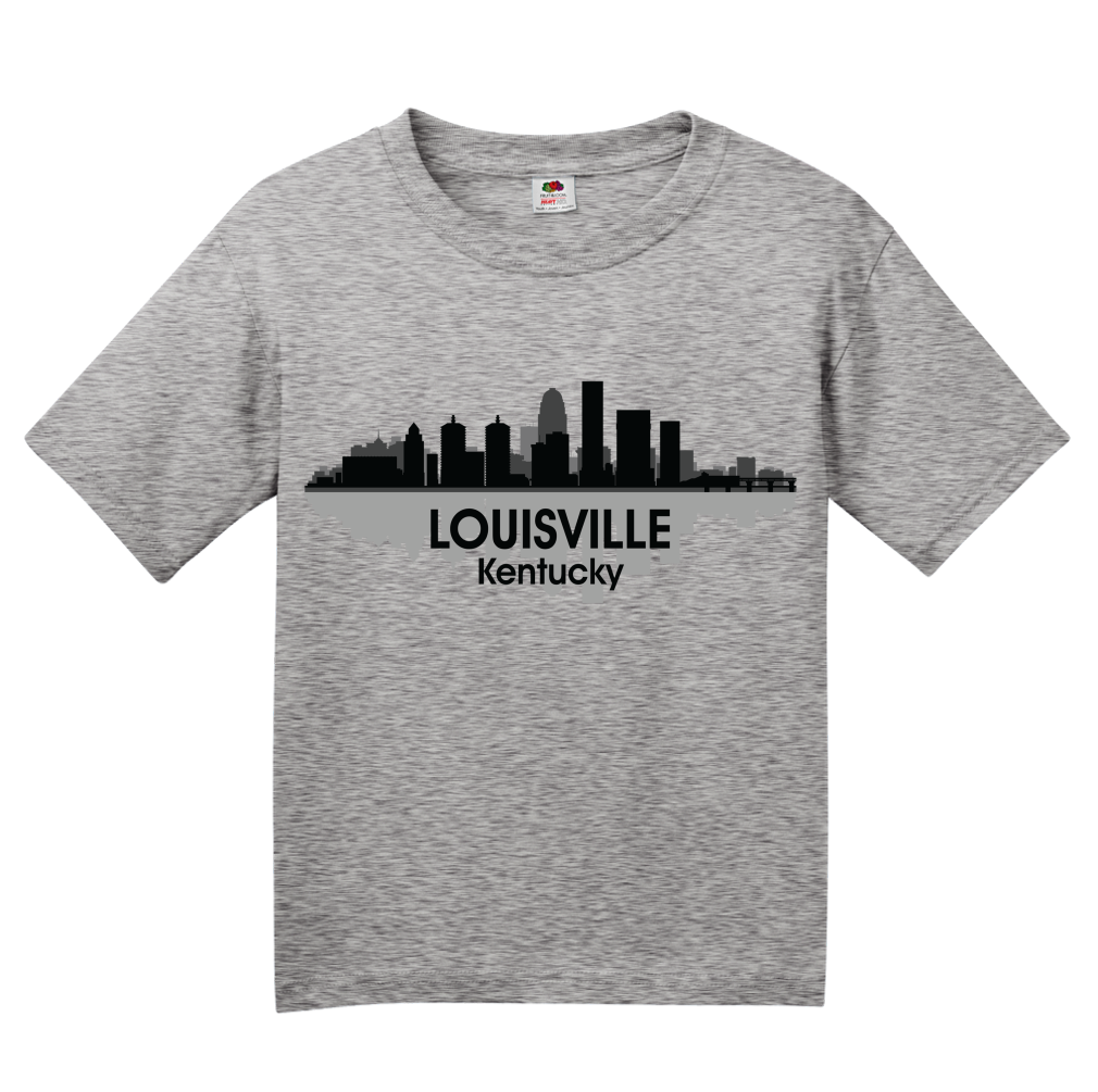 Youth Grey Louisville, KY City Skyline - Bourbon Kentucky Derby Mint Julep T-shirt