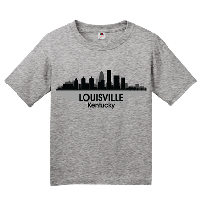 Youth Grey Louisville, KY City Skyline - Bourbon Kentucky Derby Mint Julep T-shirt