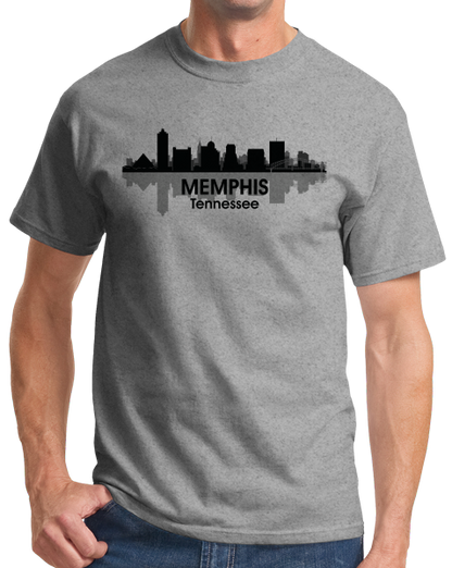 Unisex Grey Memphis, TN City Skyline - Graceland Elvis Tennessee Sun Studios T-shirt