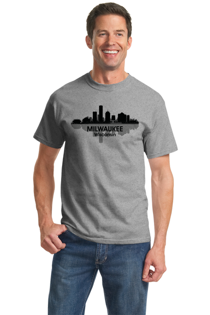 Unisex Grey Milwaukee, WI City Skyline - Milwaukee Brewers Summerfest Pride T-shirt