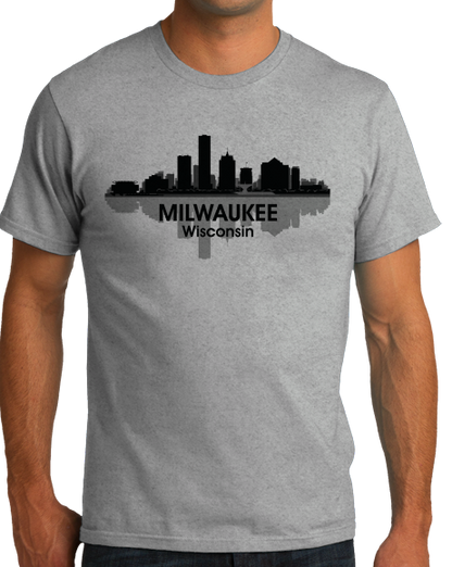 Unisex Grey Milwaukee, WI City Skyline - Milwaukee Brewers Summerfest Pride T-shirt