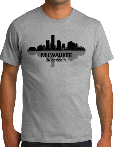 Unisex Grey Milwaukee, WI City Skyline - Milwaukee Brewers Summerfest Pride T-shirt