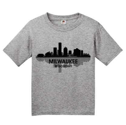 Youth Grey Milwaukee, WI City Skyline - Milwaukee Brewers Summerfest Pride T-shirt