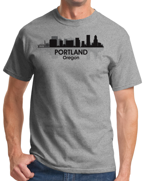 Unisex Grey Portland, OR City Skyline - Oregon Pride Love Portlandia Home T-shirt