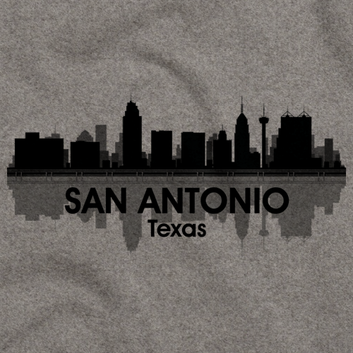 SAN ANTONIO, TX CITY SKYLINE Grey art preview