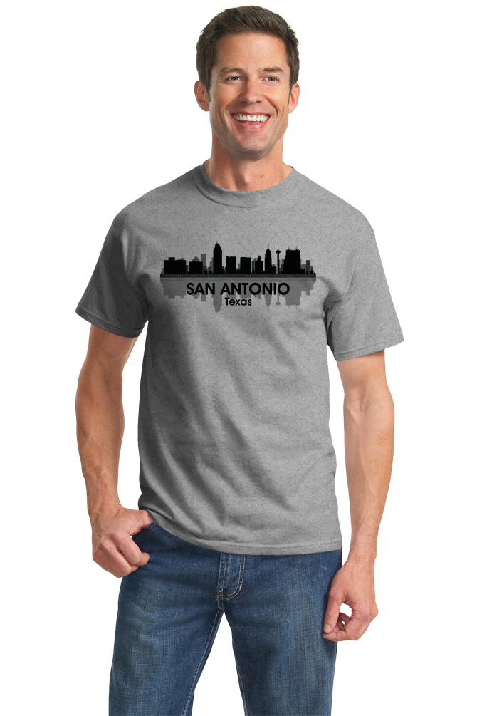 Unisex Grey San Antonio, TX City Skyline - San Antonio Texas Pride Love T-shirt