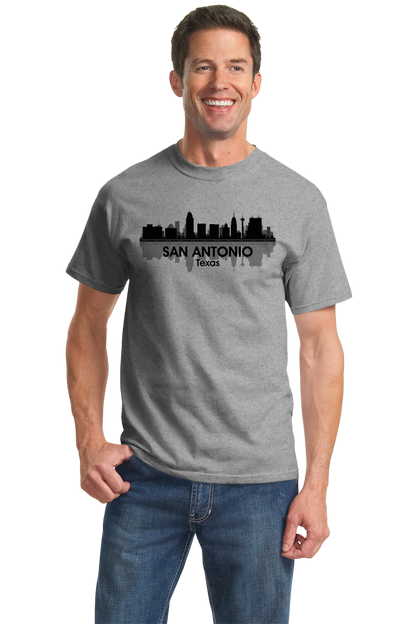 Unisex Grey San Antonio, TX City Skyline - San Antonio Texas Pride Love T-shirt