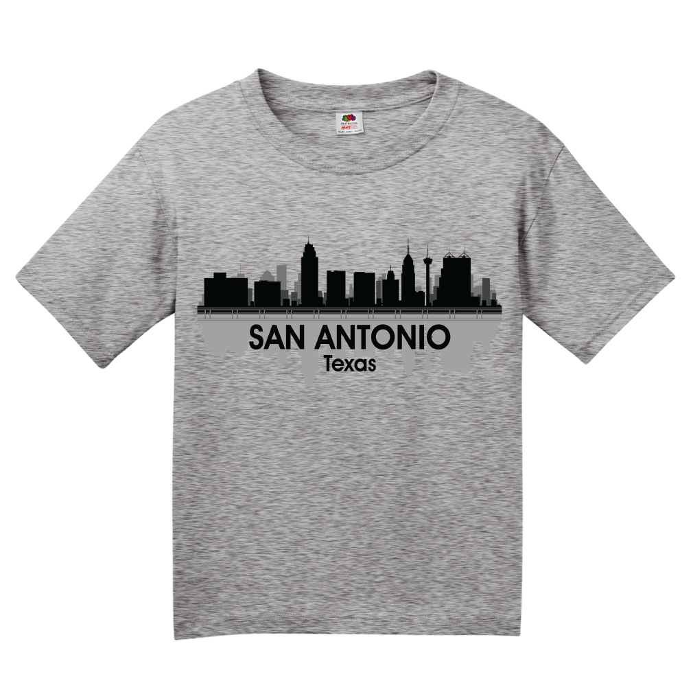 Youth Grey San Antonio, TX City Skyline - San Antonio Texas Pride Love T-shirt