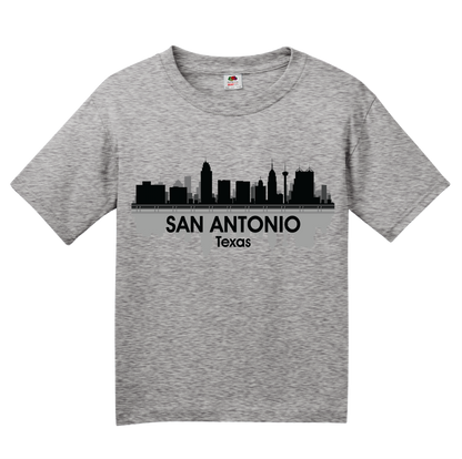 Youth Grey San Antonio, TX City Skyline - San Antonio Texas Pride Love T-shirt