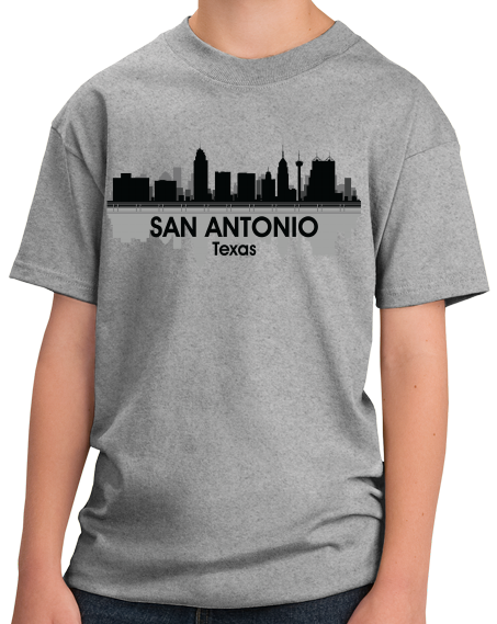 Youth Grey San Antonio, TX City Skyline - San Antonio Texas Pride Love T-shirt