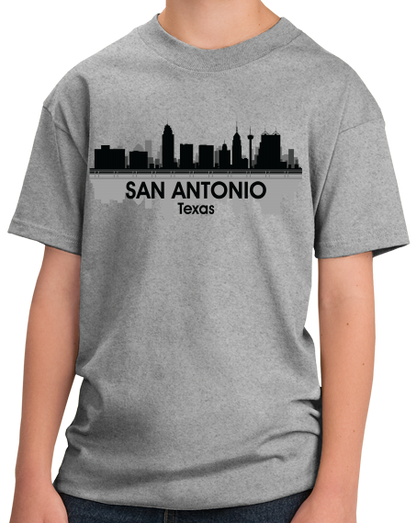 Youth Grey San Antonio, TX City Skyline - San Antonio Texas Pride Love T-shirt