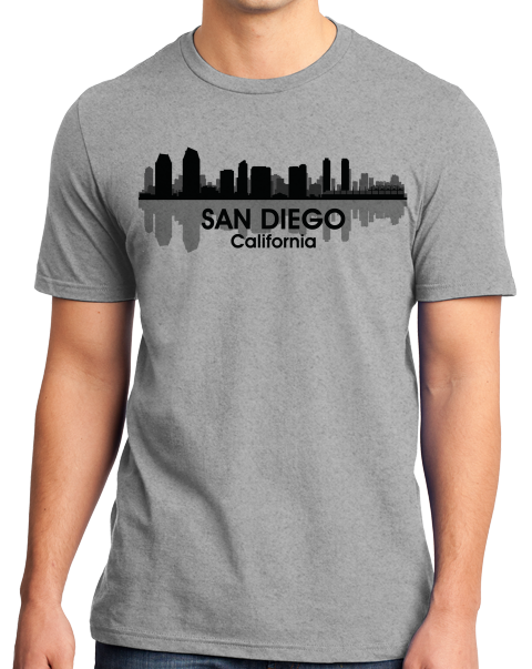 Unisex Grey San Diego, CA City Skyline - Zoo Safari Park Balboa Park Love T-shirt