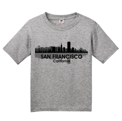 Youth Grey San Francisco City Skyline - SF NorCal City by The Bay San Fran T-shirt