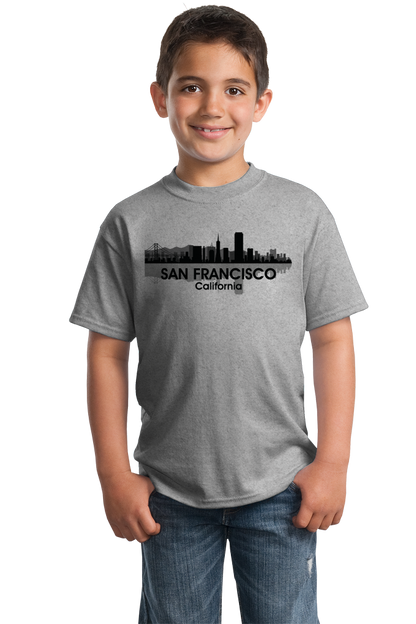 Youth Grey San Francisco City Skyline - SF NorCal City by The Bay San Fran T-shirt