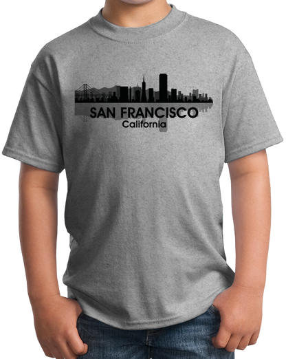 Youth Grey San Francisco City Skyline - SF NorCal City by The Bay San Fran T-shirt