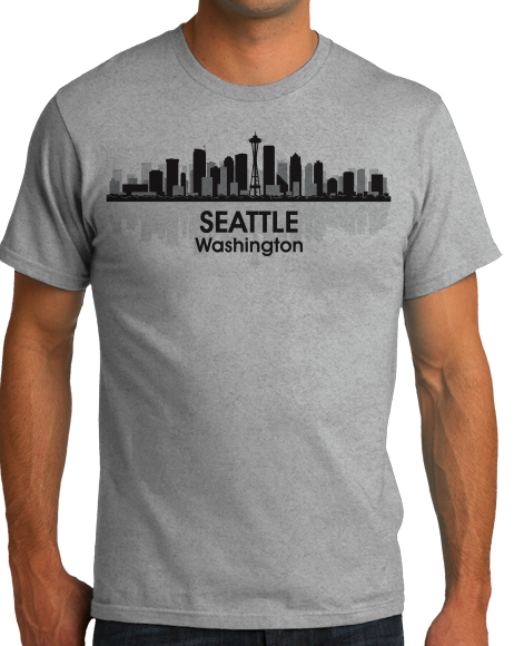 Unisex Grey Seattle City Skyline - Space Needle Grunge Rock Home Love Pride T-shirt