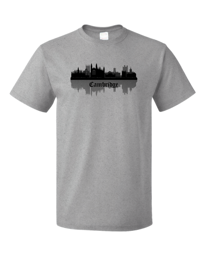 Unisex Grey Skyline Of Cambridge, UK - University Charles Darwin Pink Floyd T-shirt