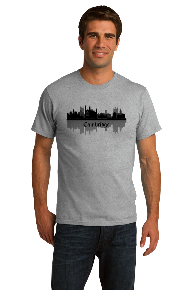 Unisex Grey Skyline Of Cambridge, UK - University Charles Darwin Pink Floyd T-shirt