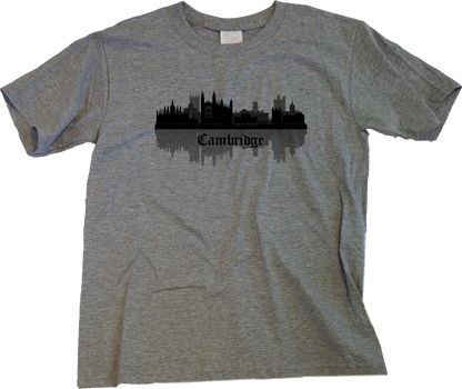 Youth Grey Skyline Of Cambridge, UK - University Charles Darwin Pink Floyd T-shirt