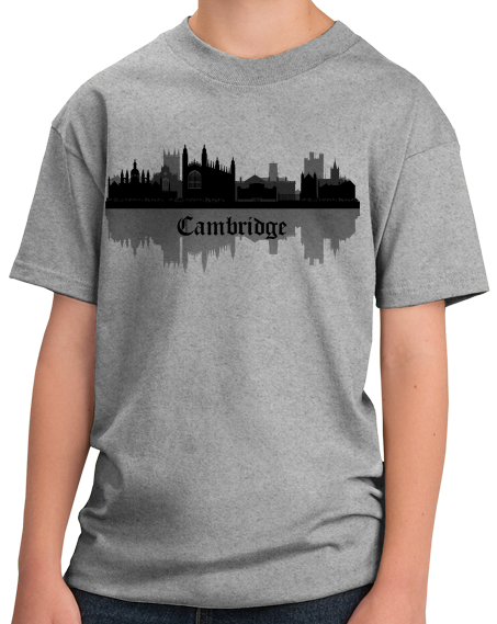 Youth Grey Skyline Of Cambridge, UK - University Charles Darwin Pink Floyd T-shirt