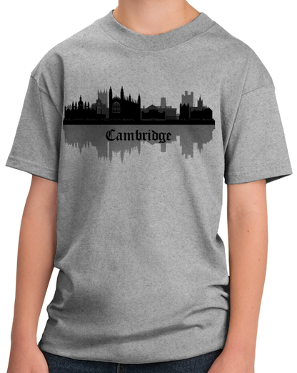 Youth Grey Skyline Of Cambridge, UK - University Charles Darwin Pink Floyd T-shirt