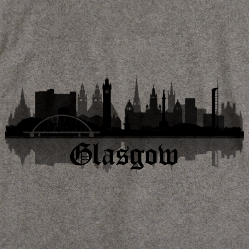 Skyline of Glasgow, UK Grey art preview