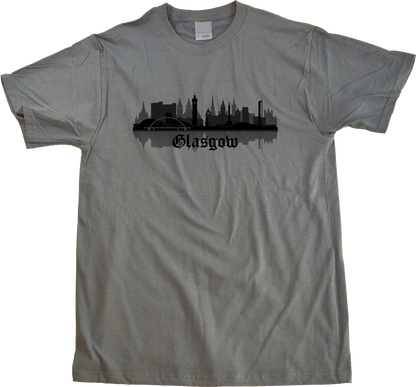 Unisex Grey Skyline Of Glasgow, UK - Scottish Pride Love Glasgow City F.C. T-shirt