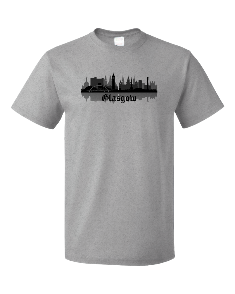 Unisex Grey Skyline Of Glasgow, UK - Scottish Pride Love Glasgow City F.C. T-shirt