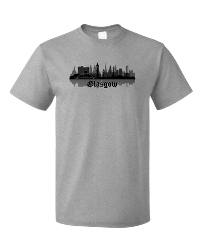 Unisex Grey Skyline Of Glasgow, UK - Scottish Pride Love Glasgow City F.C. T-shirt