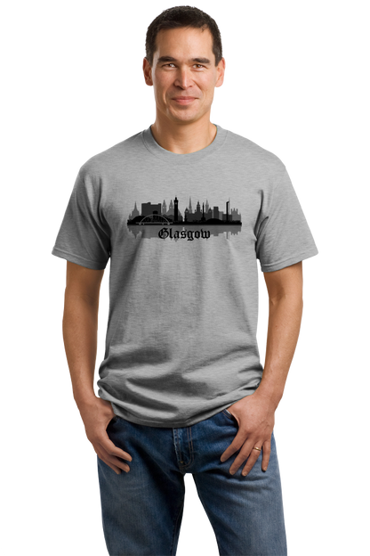 Unisex Grey Skyline Of Glasgow, UK - Scottish Pride Love Glasgow City F.C. T-shirt